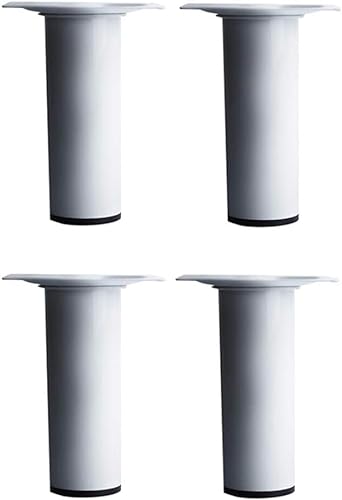 SnamicE Robuste Tischbeine für Möbel, Kratzfeste Möbelfüße aus Metall, weiße, runde Stützfüße, DIY-Couchtischbeine, Ersatzbeine für Schreibtisch, Frisiertisch, Barhocker (4 Stück)/Weiß (Weiß 15 cm) von SnamicE