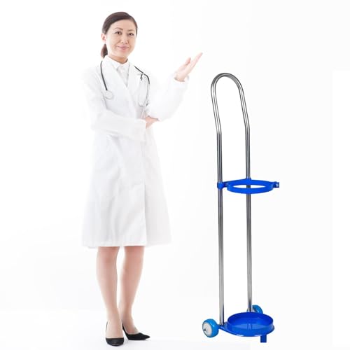 SnamicE Sauerstoff- und Acetylen-Tankhalterwagen, 31 37 43 Zoll Einzelgasflaschenwagen mit 2 Rädern, geräuscharmes, leichtes Lagerregal für den Hausgebrauch, H-110 cm (43,H-110cm(43 2/7") von SnamicE