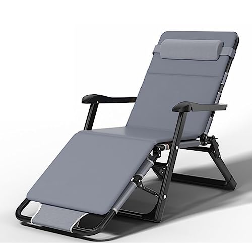 SnamicE Sonnenliege Klappbarer Liegestuhl Garten Outdoor Camping Tragbare Verstellbare Rückenlehne Flach Liegend Mit Kissen Für Terrasse Pool Hinterhof Strand Stahlrahmen,B,B von SnamicE