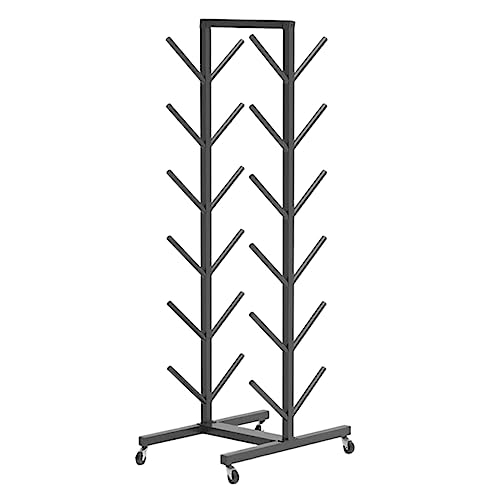 SnamicE Tragbarer Fitnessmatten-Organizer-Wagen, kommerzieller, bodenstehender Skateboard-Schaumstoffrollen-Ausstellungsständer aus Metall für Einzelhandelsgeschäfte/Train,Black-6 Layer von SnamicE