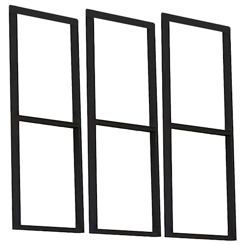SnamicE Vierkantrohr-Regalhalterung (Keine Planke), 11,8 Zoll x 31,5 Zoll Deckenmontageregal mit Montageschraube, Metall-Hängeregal, für die Küche (Farbe: Schwarz, Größe: 3er-Pack) (Schwarz 3er-Pack) von SnamicE