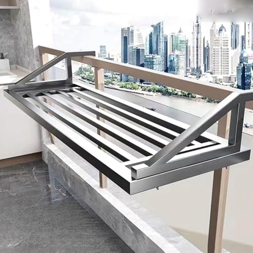 SnamicE Wäscheständer für Balkongeländer, Fensterbank, Edelstahl, Abnehmbarer Wäscheständer, Leichter Wäscheständer zum Aufhängen von Kleidung und Handtüchern, grau, 1–60,Gray 1-60cm/23.6in SnamicE Wäscheständer für Balkongeländer, Fensterbank, Edelstahl, Abnehmbarer Wäscheständer, Leichter Wäscheständer zum Aufhängen von Kleidung und Handtüchern, grau, 1–60,Gray 1-60cm/23.6in von SnamicE