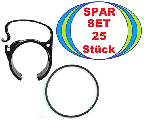 25 x THE SNAP Traversenklammer Light Schwarz ohne Steckdosenhalter incl. Gummiring (25x SNAP light Schwarz + 25x O-Ring) von SNAP
