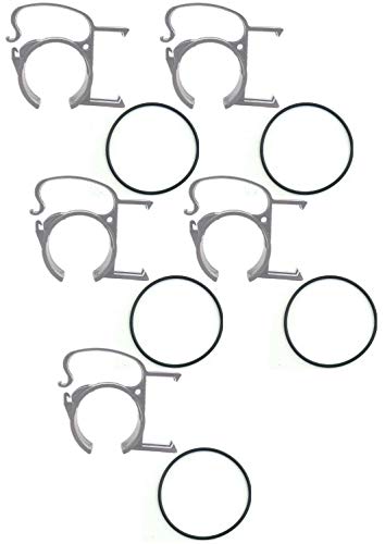 5 x THE SNAP Traversenklammer Grau/Silbergrau mit Steckdosenhalter incl. Gummiring (5x SNAP Grau + 5x O-Ring) von Snap