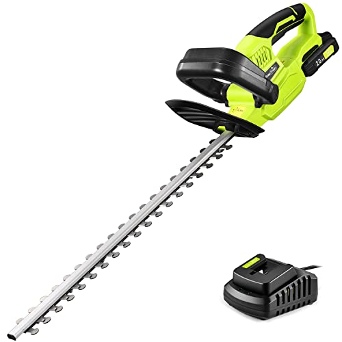 SnapFresh 20 V Akku-Heckenschere – 55,9 cm Dual-Action-Klinge, Heckenschere kabellos mit 2,0 Ah Akku und Ladegerät, Rasentrimmer von SnapFresh