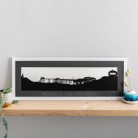 Swansea Mumble Pier Skyline Silhouette Papierschnitt Kunst von SnapdragonDesignsUk