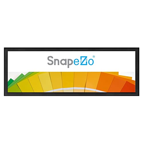 SnapeZo® 33x98 cm Schwarz Plakatrahmen, Alu, Klapprahmen - 32MM Profilbreite von Snapezo