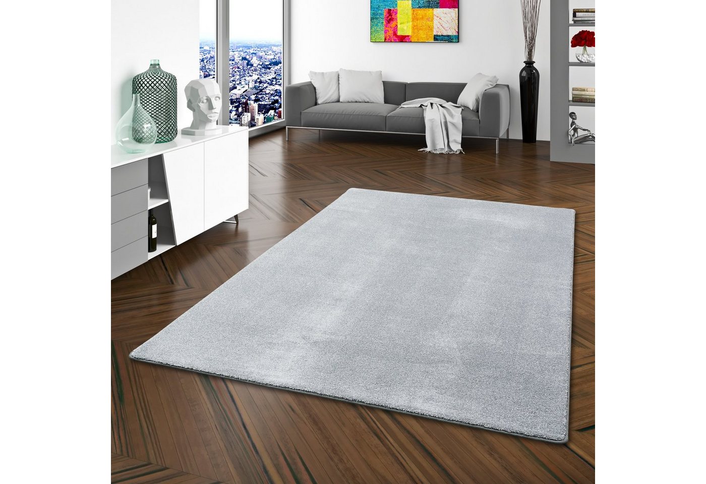 Hochflor-Teppich Hochflor Luxus Velours Teppich Touch, Snapstyle, Rechteckig, Höhe: 21 mm von Snapstyle