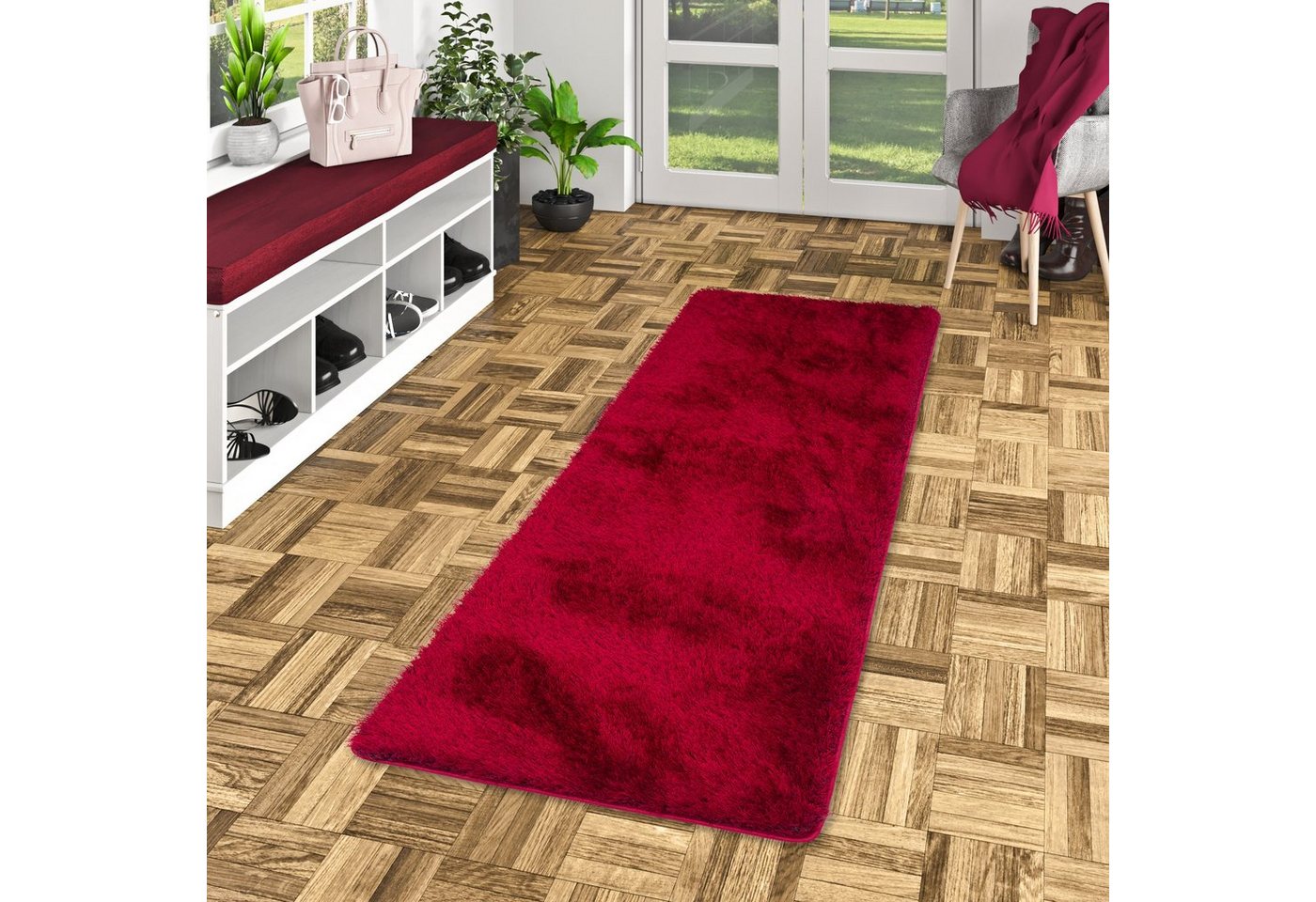 Hochflor-Teppich Hochflor Shaggy Teppich Feeling Mix Läufer, Snapstyle, Rechteckig, Höhe: 48 mm von Snapstyle