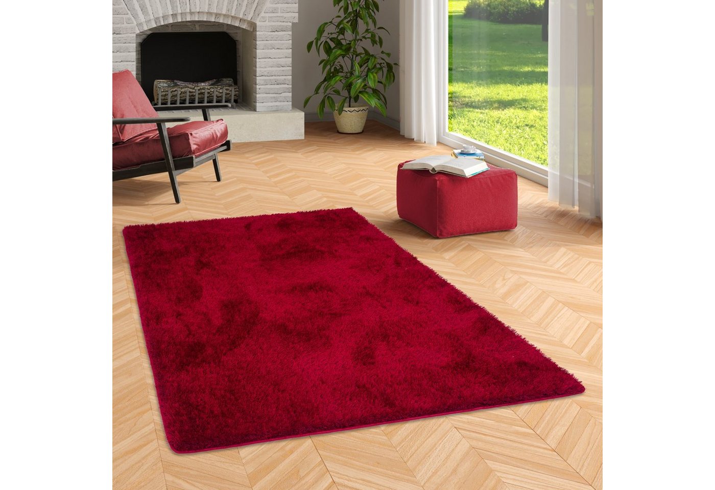 Hochflor-Teppich Hochflor Shaggy Teppich Luxus Emotion Mix, Snapstyle, Rechteckig, Höhe: 48 mm von Snapstyle