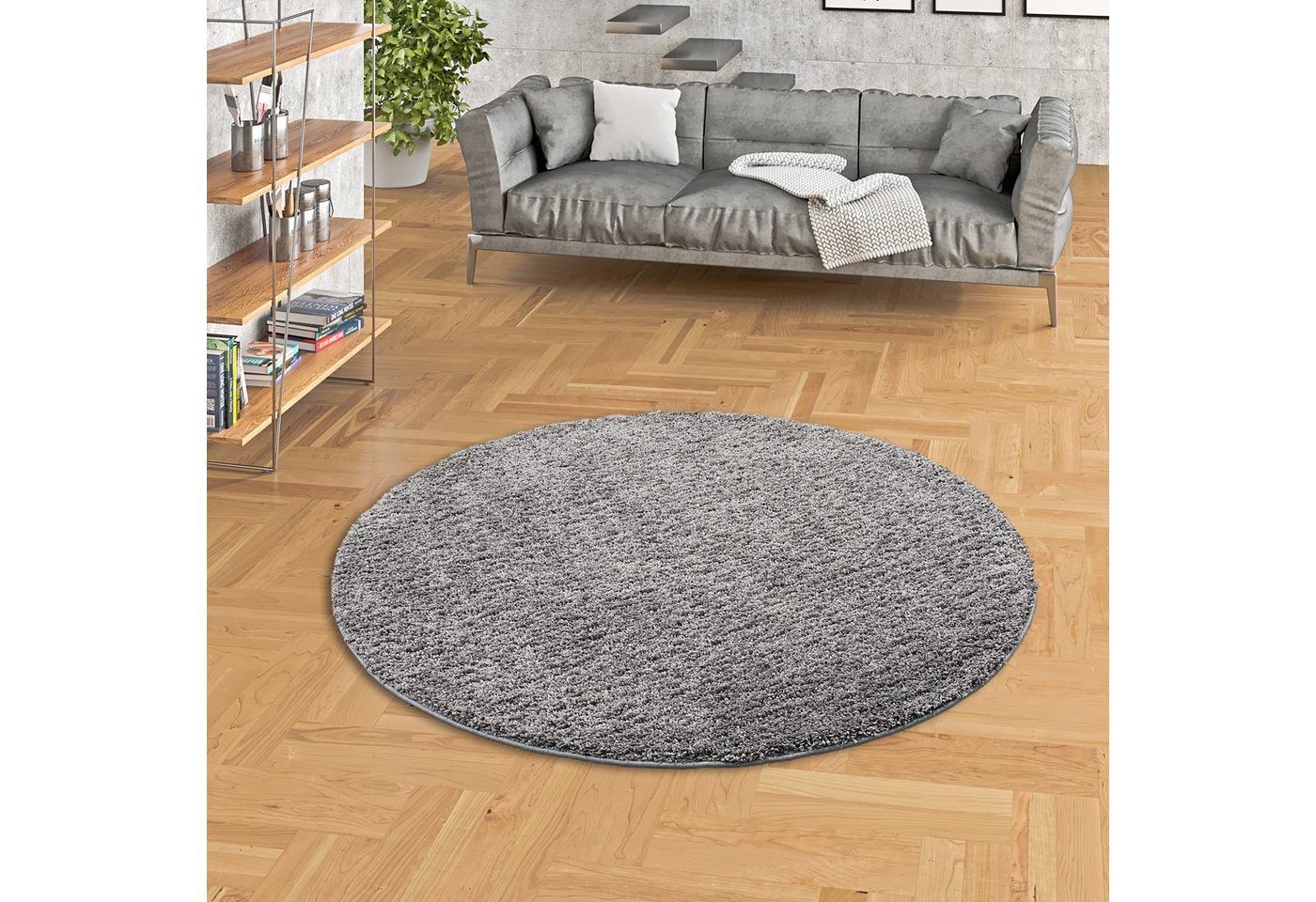 Hochflor-Teppich Luxus Hochflor Langflor Teppich Milano Rund, Snapstyle, Rund, Höhe: 43 mm von Snapstyle