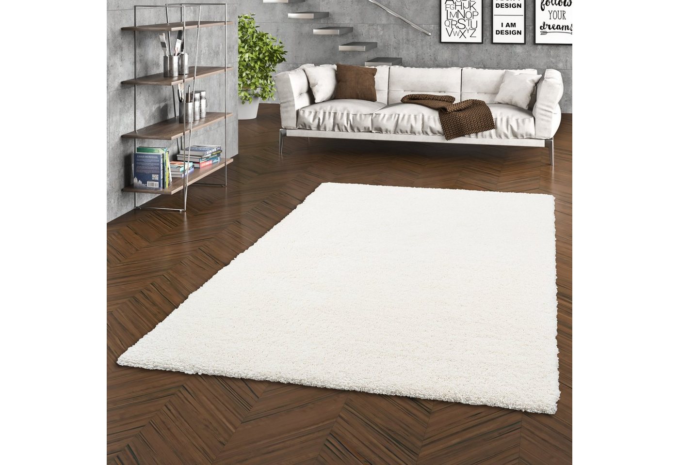 Hochflor-Teppich Luxus Hochflor Shaggy Teppich Dream, Snapstyle, Rechteckig, Höhe: 38 mm von Snapstyle