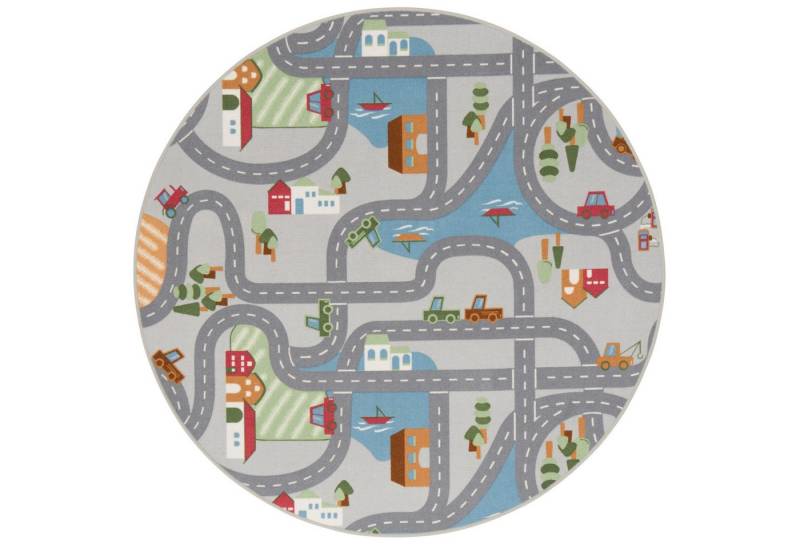 Snapstyle Kinderteppich Kinder Spiel Straßenteppich Fun Town Rund, Rund, Höhe: 4 mm Snapstyle Kinderteppich Kinder Spiel Straßenteppich Fun Town Rund, Rund, Höhe: 4 mm von Snapstyle