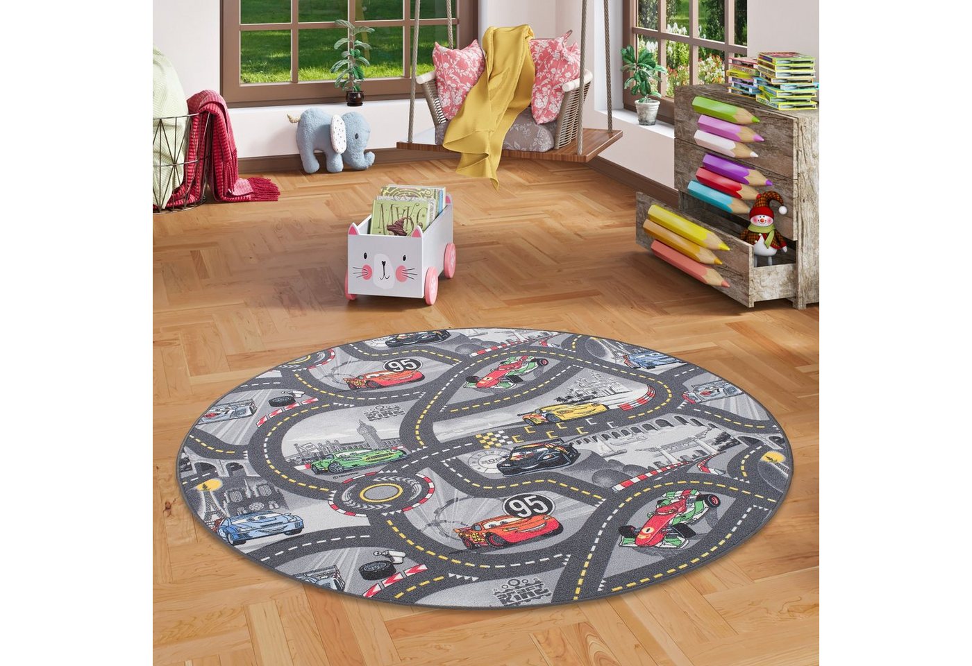 Kinderteppich Kinder und Spielteppich Disney Cars Rund, Snapstyle, Rund, Höhe: 4 mm von Snapstyle