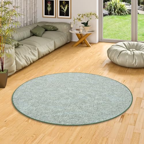 Snapstyle Schlingen Teppich Memory Grün Meliert Rund in 7 Größen von Snapstyle