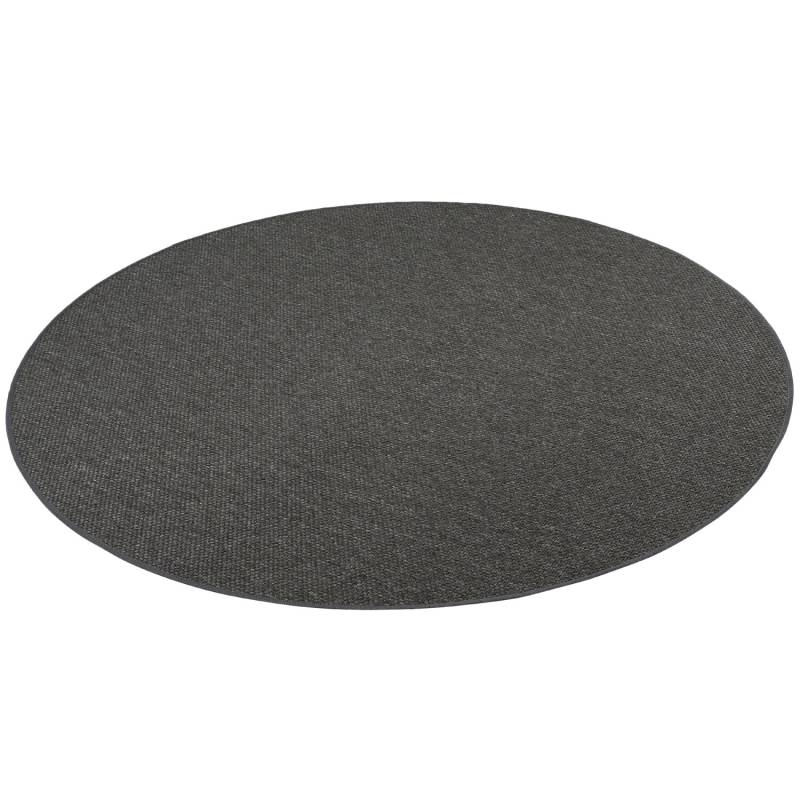 Snapstyle Bentzon Natur Flachgewebe Teppich Anthrazit 100cm Rund von Snapstyle