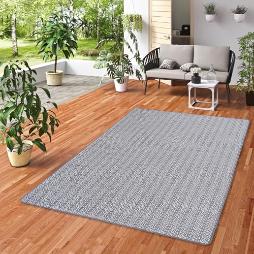 Snapstyle Cape Cod Outdoorteppich Grau - Beidseitig verwendbar, UV-beständig & wasserfest - Perfekt für Balkon, Terrasse & Garten - Pflegeleicht & robust von Snapstyle
