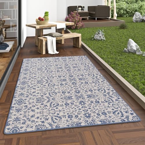 Snapstyle Cape Cod Outdoorteppich Türkis - Beidseitig verwendbar, UV-beständig & wasserfest - Perfekt für Balkon, Terrasse & Garten - Pflegeleicht & robust von Snapstyle