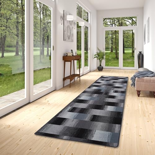 Snapstyle Designer Velours Läufer Teppich Mystic Karo Blau Grau in 9 Größen Snapstyle Designer Velours Läufer Teppich Mystic Karo Blau Grau in 9 Größen von Snapstyle