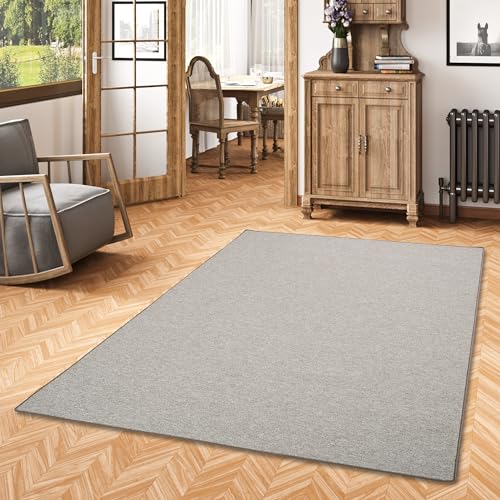 Snapstyle Feinschlinge Schlingenteppich Velours Teppich Modern Einfarbig, Größe:140x200 cm, Farbe:Taupe von Snapstyle