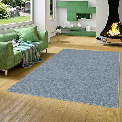 Snapstyle Feinschlingen Teppich Niva - Melierter Designer Teppich aus 100% Polypropylen, Pflegeleicht & Strapazierfähig, Modern für Wohnzimmer, Flur & Läufer, Langlebig und Robust in Blau von Snapstyle
