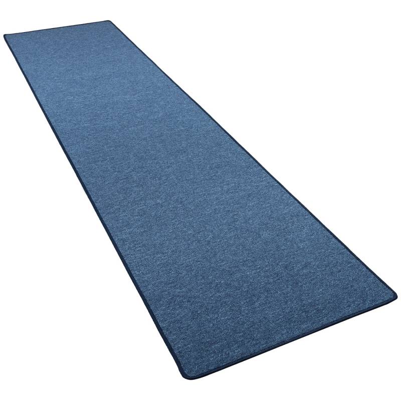 Snapstyle Feinschlingen Velour Läufer Teppich Strong Dunkelblau 80x240cm von Snapstyle