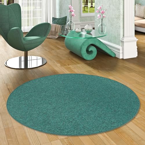 Feinschlingen Velour Teppich Strong Petrol Rund in 7 Größen Feinschlingen Velour Teppich Strong Petrol Rund in 7 Größen von Snapstyle