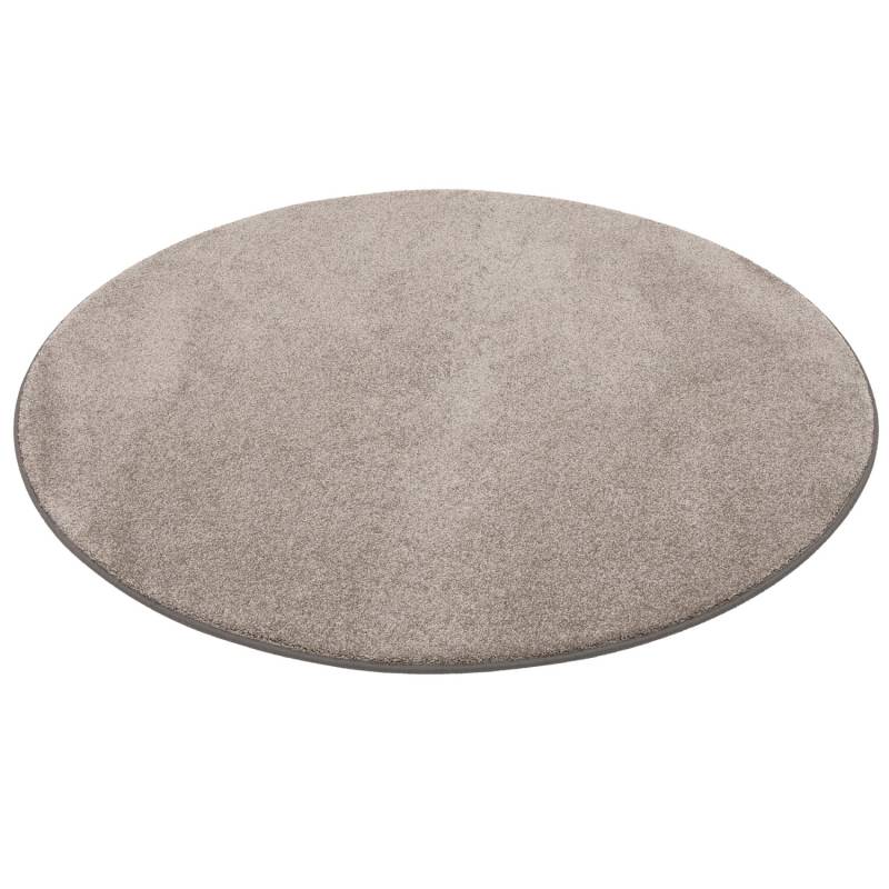 Snapstyle Hochflor Luxus Velours Teppich Touch Rund Taupe 133x133cm von Snapstyle