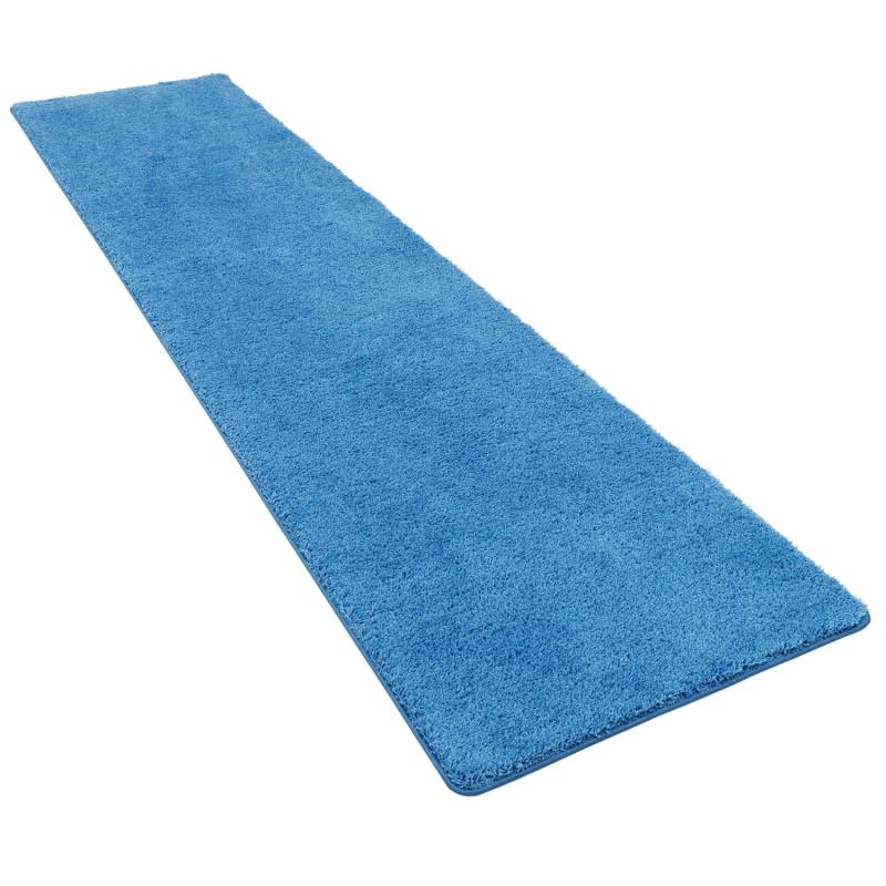 Snapstyle Hochflor Shaggy Läufer Teppich Palace Blau 100x300cm von Snapstyle
