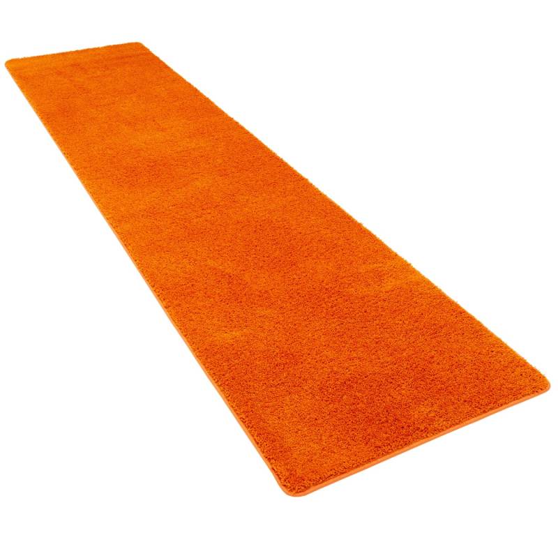 Snapstyle Hochflor Shaggy Läufer Teppich Palace Orange 80x240cm von Snapstyle