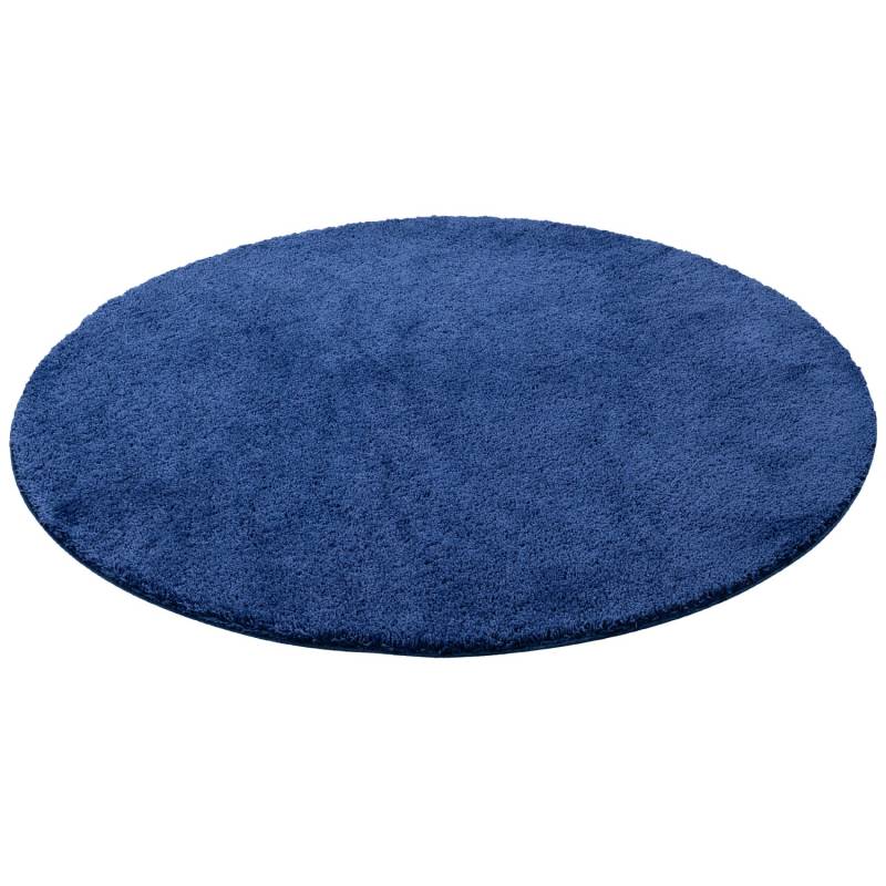 Snapstyle Hochflor Shaggy Teppich Palace Rund Dunkelblau 200x200cm von Snapstyle