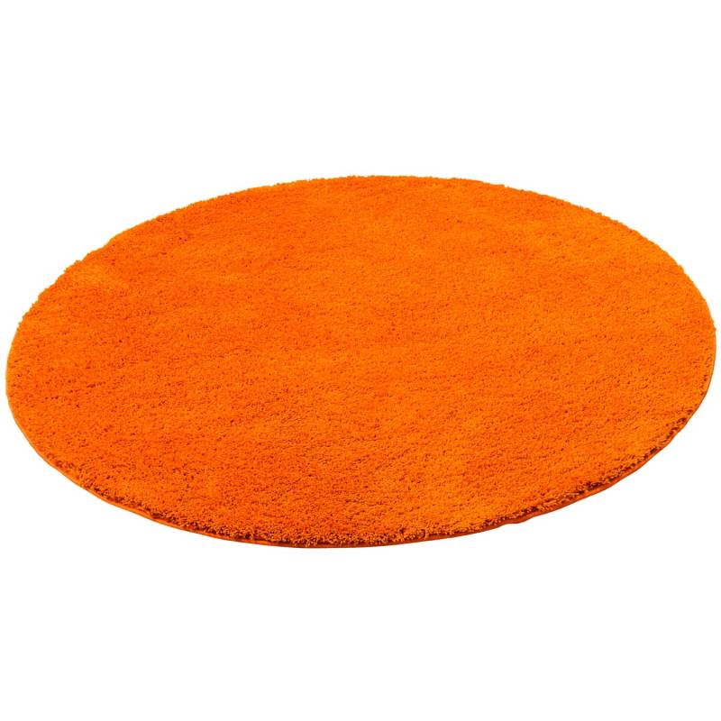 Snapstyle Hochflor Shaggy Teppich Palace Rund Orange 133x133cm von Snapstyle