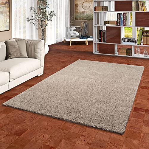 Snapstyle Hochflor Shaggy Teppich Palace Taupe in 24 Größen von Snapstyle