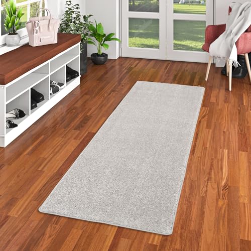 Snapstyle Hochflor Velours Läufer Flur Teppich Mona Silbergrau in 9 Größen von Snapstyle