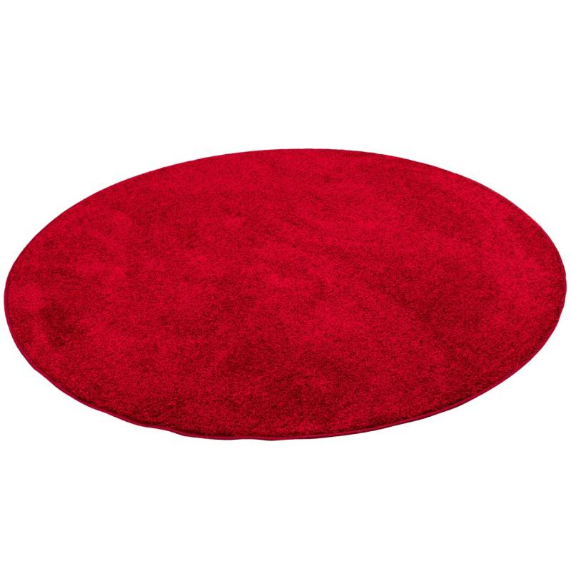 Snapstyle Hochflor Velours Teppich Cottage Rot 133cm Rund von Snapstyle