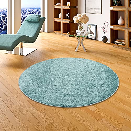 Snapstyle Hochflor Velours Teppich Luna Mintgrün Rund in 7 Größen von Snapstyle