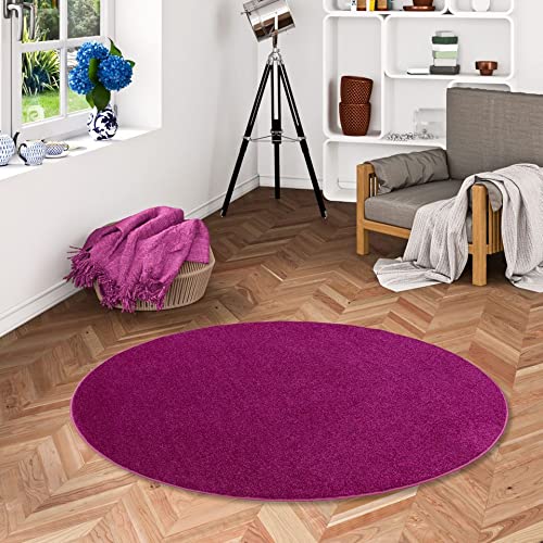 Snapstyle Hochflor Velours Teppich Luna Purple Rund in 7 Größen von Snapstyle