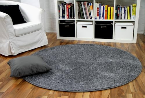 Snapstyle Hochflor Velours Teppich Mona Grau Rund in 7 Größen Snapstyle Hochflor Velours Teppich Mona Grau Rund in 7 Größen von Snapstyle