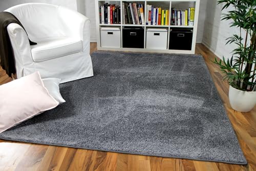 Snapstyle Hochflor Velours Teppich Mona Grau in 24 Größen von Snapstyle