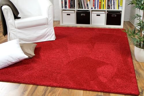 Snapstyle Hochflor Velours Teppich Mona Rot in 24 Größen von Snapstyle