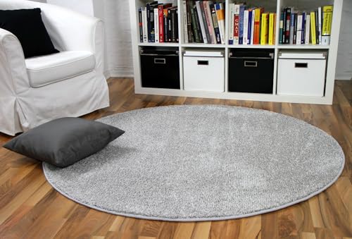 Snapstyle Hochflor Velours Teppich Mona Silbergrau Rund in 7 Größen Snapstyle Hochflor Velours Teppich Mona Silbergrau Rund in 7 Größen von Snapstyle