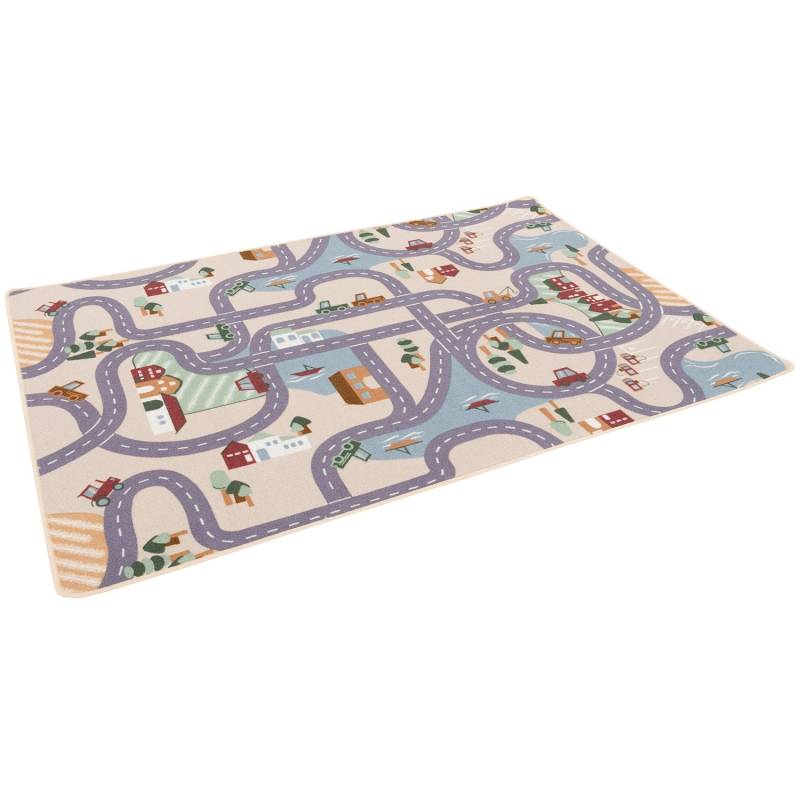 Snapstyle Kinder Spiel Straßenteppich Beige 100x200cm von Snapstyle