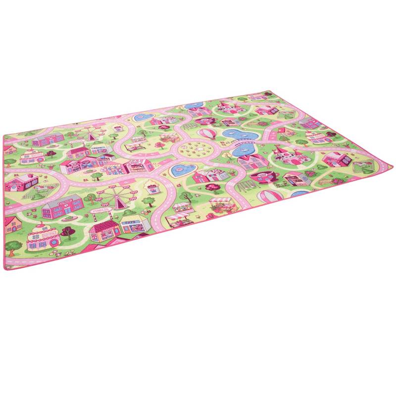 Snapstyle Kinder Spiel Teppich Girls Village Rosa 160x240cm von Snapstyle