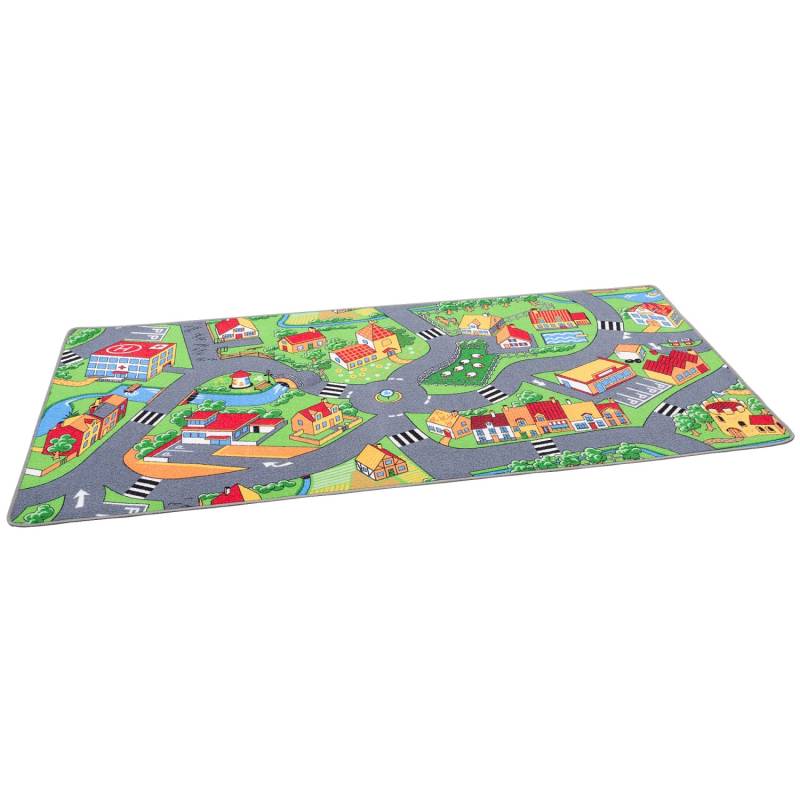 Snapstyle Kinder Spiel Teppich Little Village Bunt 100x100cm von Snapstyle