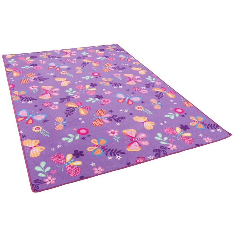 Snapstyle Kinder Spiel Teppich Schmetterling Lila 200x200cm von Snapstyle