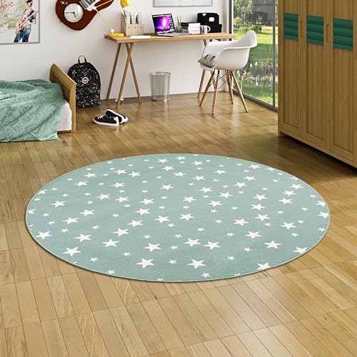 Snapstyle Kinder Spiel Teppich Sterne Mintgrün Rund in 7 Größen Snapstyle Kinder Spiel Teppich Sterne Mintgrün Rund in 7 Größen von Snapstyle