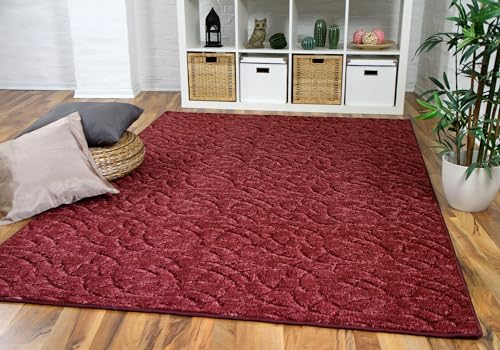 Snapstyle Konturenschnitt Hochflor Langflor Teppich Frieda Rot in 24 Größen von Snapstyle