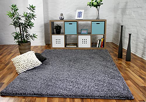 Snapstyle Luxus Hochflor Langflor Teppich Milano Grau in 24 Größen von Snapstyle