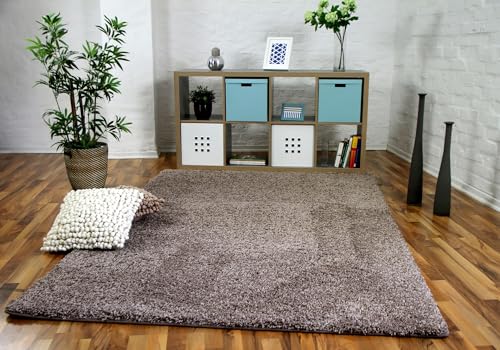 Snapstyle Luxus Hochflor Teppich Milano Mauve - 100% Polypropylen, ca. 43 mm Florhöhe, weich & pflegeleicht, schadstoffgeprüft, ideal für Wohnzimmer, Schlafzimmer oder Flur - gemütlich & modern von Snapstyle