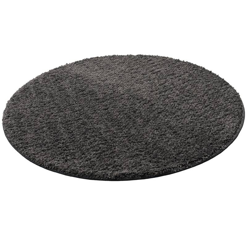 Snapstyle Luxus Hochflor Langflor Teppich Milano Rund Anthrazit 200x200cm von Snapstyle